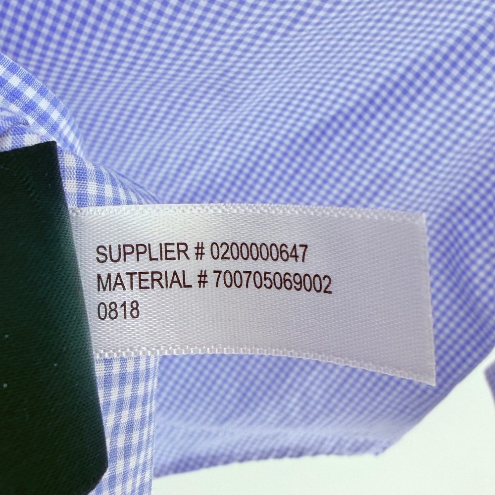 Lauren Ralph Lauren Mens Dress Shirt 18 36/37 Purple Gingham Classic Fit Stretch - Picture 9 of 15